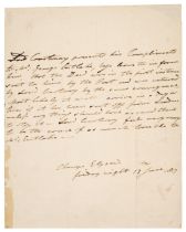 Courtenay (William ‘Kitty’, 1768-1835). Autograph Letter Signed in the third person (three times)