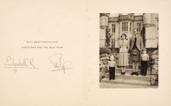 Elizabeth II (1926-2022) & Prince Philip (1921-2021). Christmas card, [1952]