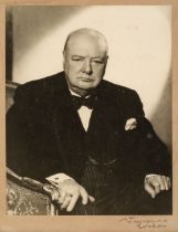 Churchill (Winston Spencer, 1974-1965). Portrait by Vivienne [Studios], London, 1955