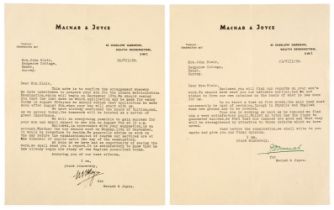 Joyce (William Brooke, 1906-1946). Typed Letter Signed, Macnab & Joyce letterhead, 26 July 1938