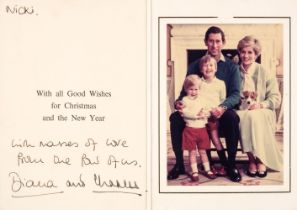 Charles & Diana, Prince & Princess of Wales. A signed Christmas Card, [1987]