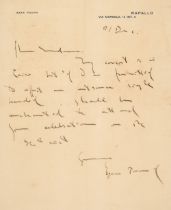 Pound (Ezra, 1885-1972). Autograph Letter Signed, ‘Ezra Pound’, [Italy], 17 December, c. 1925