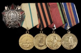 WWII Russian medals awarded to Lieutenant Aleksandr Mikhailovich Terentyev, Ski Company Commander