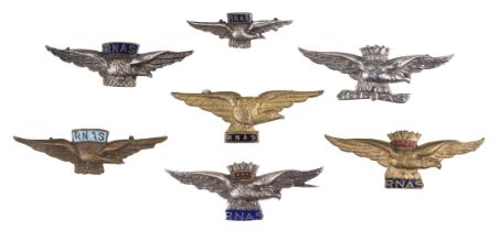Royal Naval Air Service. A collection of RNAS sweetheart brooches