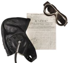 Aviation Apparel. Interwar Flying Helmet and Goggles, circa 1930s