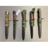 British Lee Enfield No 5 bayonets (3), WWII period