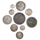 William and Mary (1688-1694). Fourpence 1689 and other coins