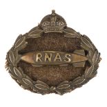 Royal Naval Air Service. WWI period brass cap badge