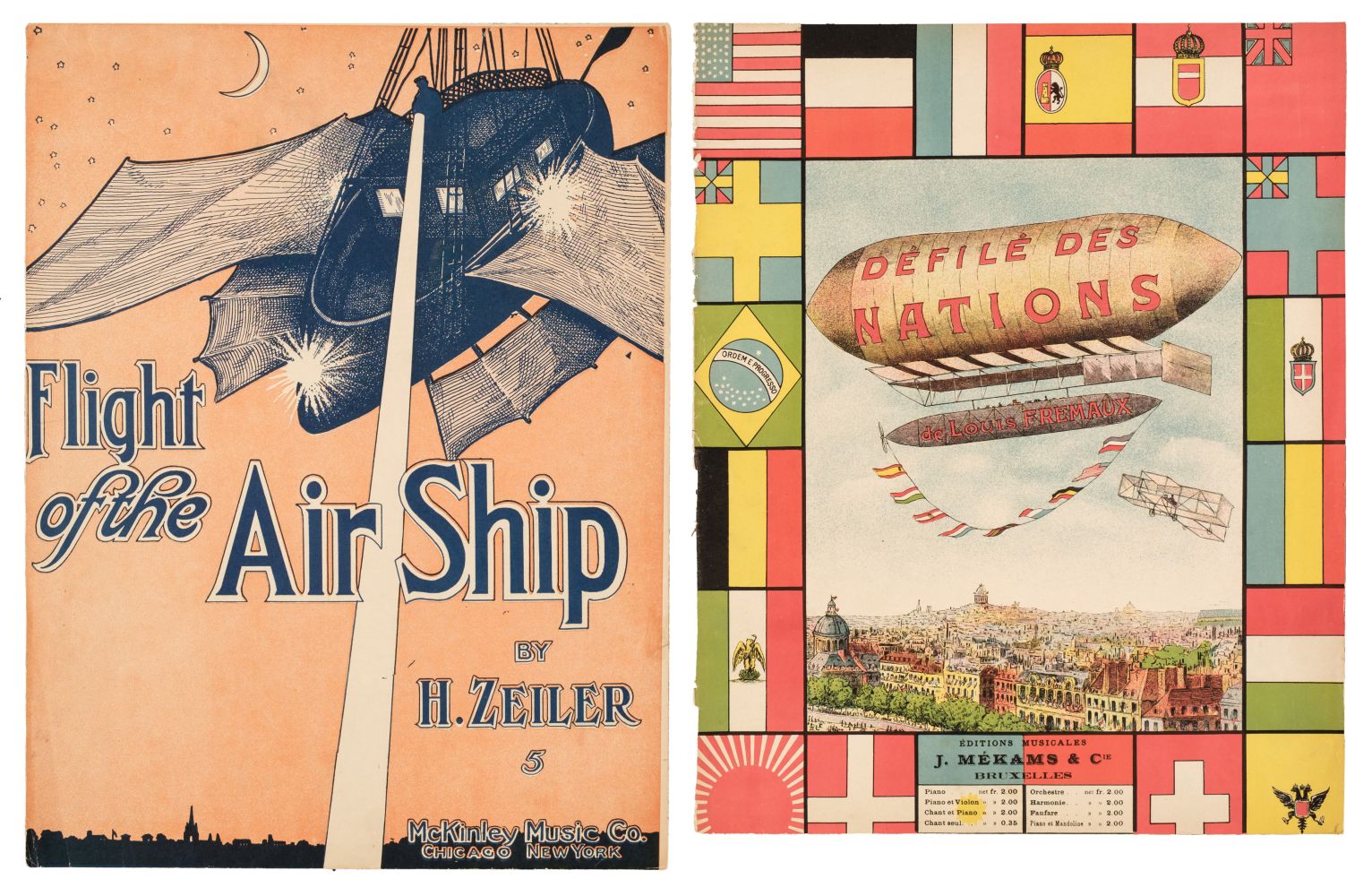 Sheet Music. Approx. 100 pieces of sheet music with an aviation theme, lmid 19th-early 20th c. - Image 3 of 17