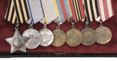 WWII Russian medals awarded to Sergeant Mikhail Petrovich Katison, 90th Rifle Regiment