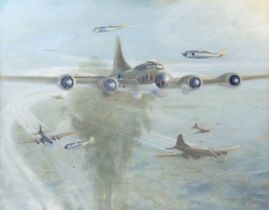 Wykes (Terry). American bomber "Lady Fay", oil on board