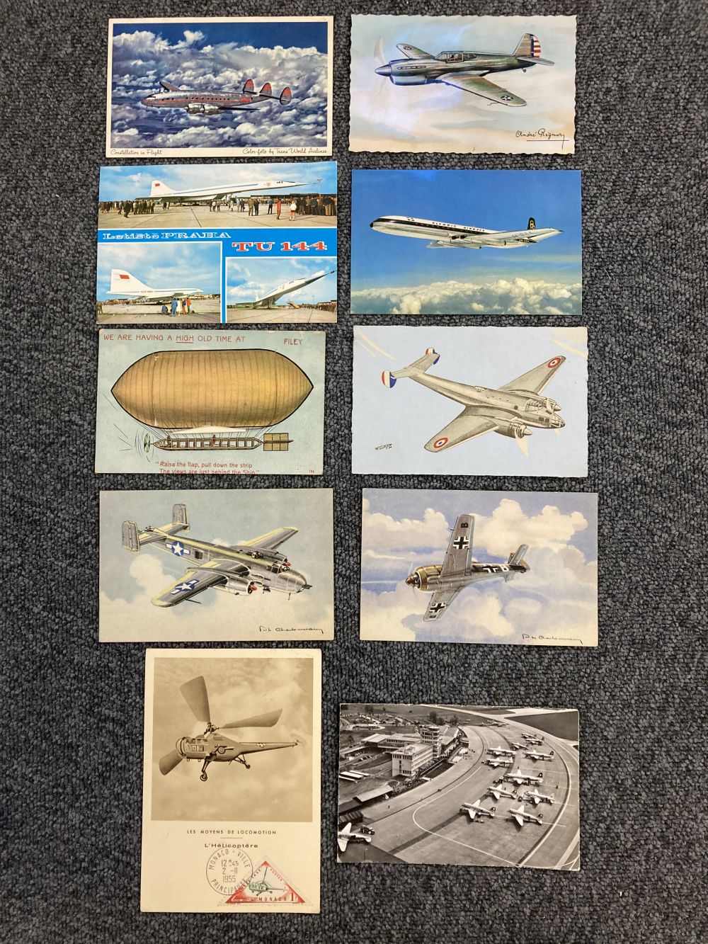 Aviation Postcards. Collection of 196 aviation postcards, 1950/60s
