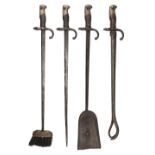 Companion Set. WWI French Gras bayonet fireside companion set