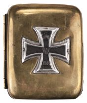 Imperial Germany, Iron Cross 1914 brass cigarette case