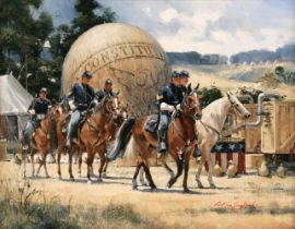 Cowland (Anthony R.G.). The Advantage Thaddeus Lowe's Balloon 1862, oil on board