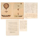 Cocking (Robert)-Parachute disaster. Small archive relating to parachute disaster on 24 July 1827