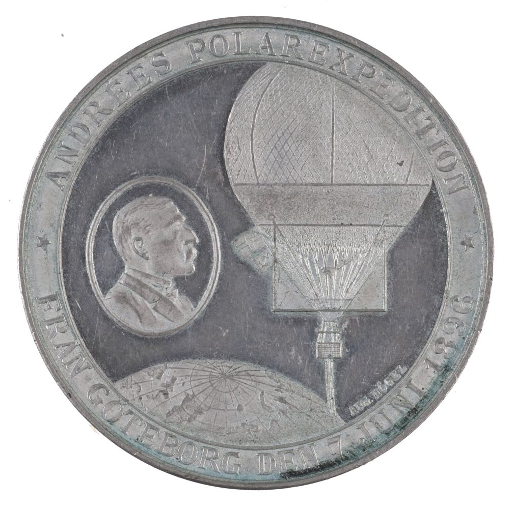 Scandinavian Polar Expeditions, 1893 and 1896-7, white metal medal by A. Högel