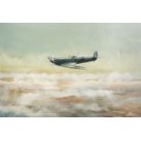 Pears (Dion, 1928-1985). Unmarked Spitfire of the Photographic Reconnaissance Unit, oil on canvas