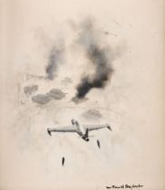 Shepherd (David, 1931-2017). Shooting stars attacking tank formation, circa 1964, oil on canvas