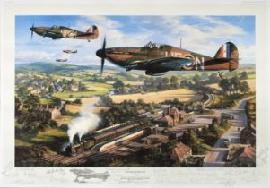 Trudgian (Nicholas). Tangmere Hurricanes, colour print numbered 11/50