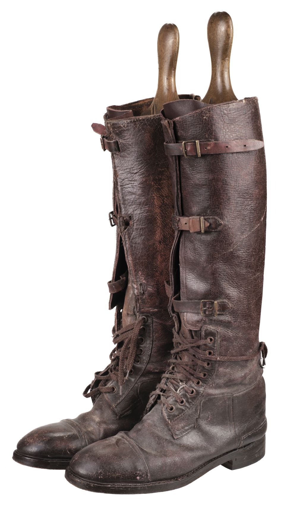 WWI Boots. A pair of WWI brown leather officer's boots