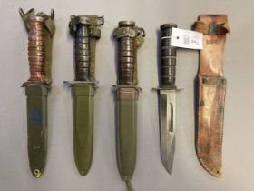 Fighting Knives. WWII American fighting knives, including Marine Corps Camillus