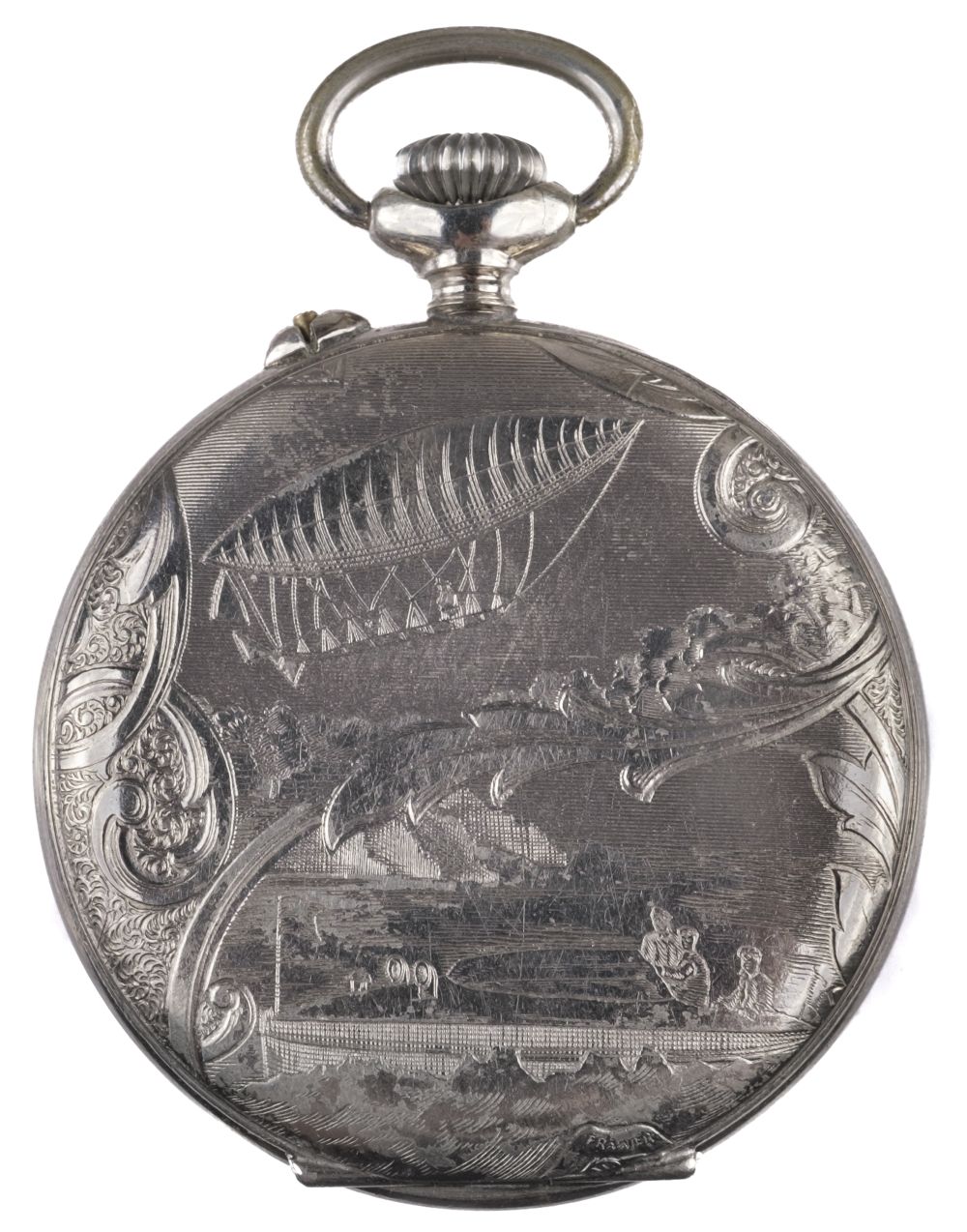 Airship Timepiece. An Edwardian airship pocket / stop watch, circa 1910 - Image 2 of 2