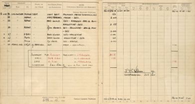 WWII RAF pilot's flying log book, kept by 'Lysander' pilot Squadron Leader E.H.I. Webber