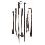 Tribal Weapons. A 19th century Zulu lignum vitae staff