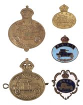 Royal Naval Air Service. A collection of RNAS Armoured Car pin badges