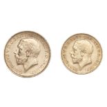 George V (1910-1936). Gold Coins, Sovereign 1925 plus Half Sovereign