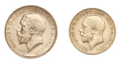 George V (1910-1936). Gold Coins, Sovereign 1925 plus Half Sovereign