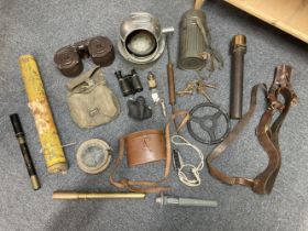 WWII Collectables. WWII RAF brass telescope, 1942 and other items