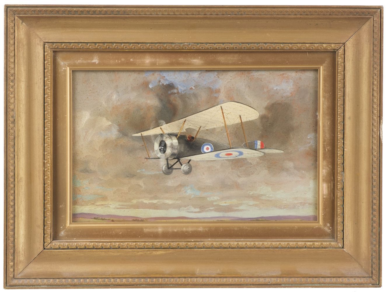 Royal Flying Corps. A pair of WWI oil paintings, Sopwith Camel & R.E.8.