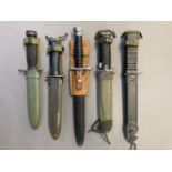 Fighting Knives. American fighting knives, including a M5A1 and other knives