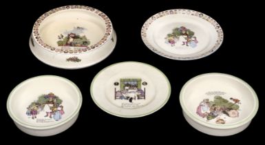 Nursery Ceramics. Bowls and plates, illust. by W.H. Robinson, prod by W. R. Midwinter