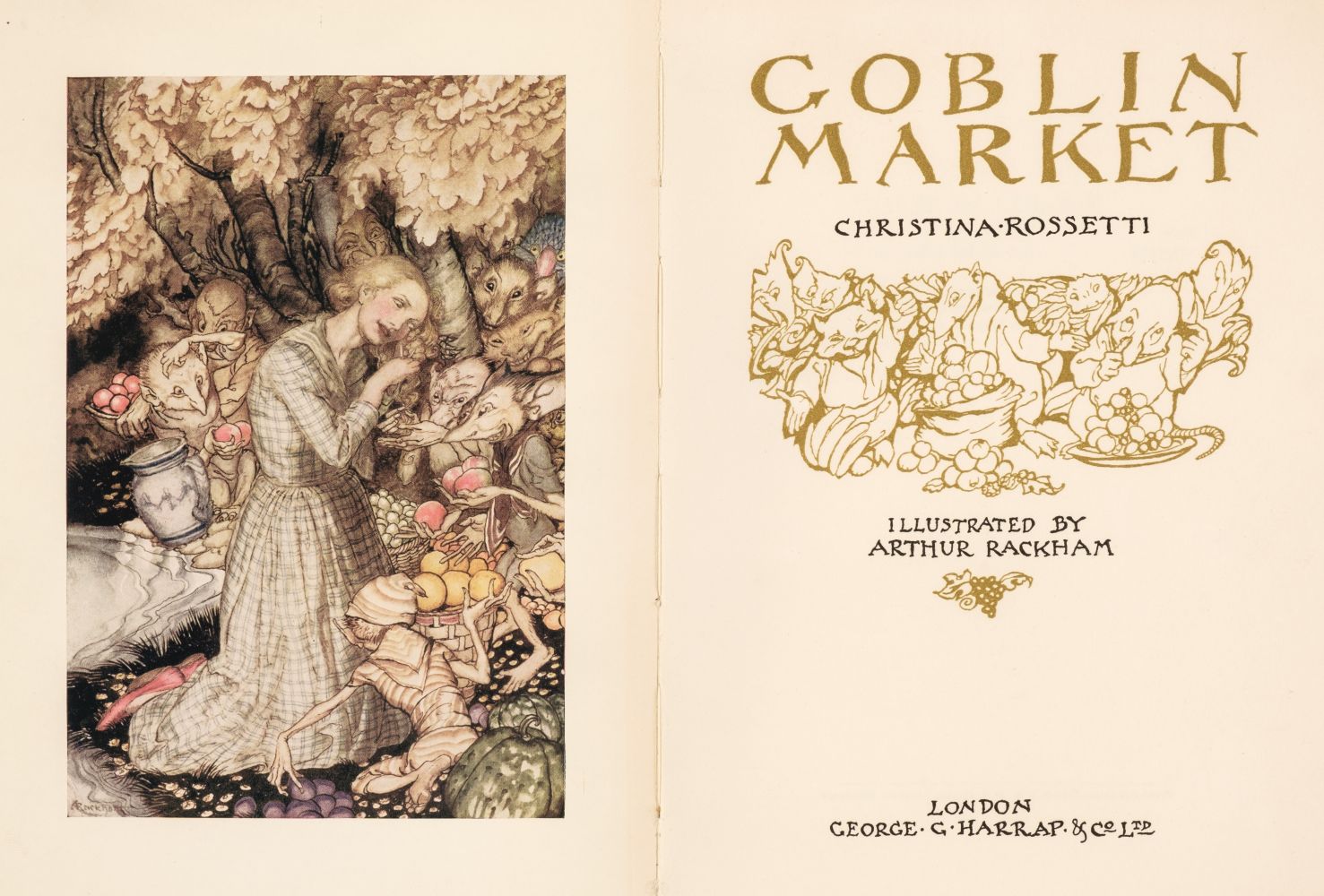 Rackham (Arthur, illustrator). Goblin Market by Christina Rossetti, signed, 1933 and others