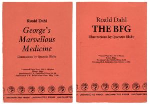 Dahl (Roald). George's Marvellous Medicine, 1981, The BFG, 1982, uncorrected proofs