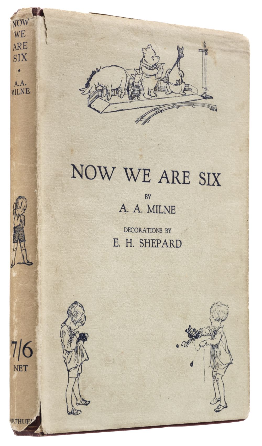 Milne (A. A.). Now We Are Six, with Decorations by Ernest H. Shepard, 1st edition, 1927