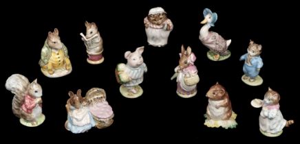 Beswick. Beatrix Potter figures, each with Beswick gold circle backstamp, issued 1948-1954