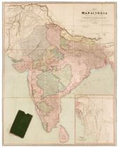 India. Walker (John), This Newly Constructed and Extended Map of India..., 1825