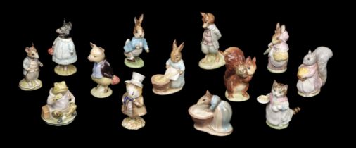 Beswick. Beatrix Potter figures, each with Beswick gold oval, issued 1955-1972