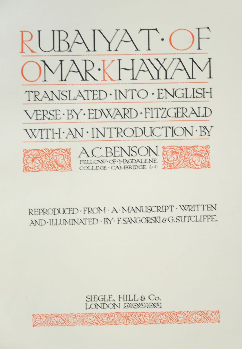 Sangorski & Sutcliffe Binding. Rubaiyat of Omar Khayyam, 1911 - Image 10 of 15