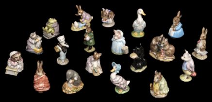 Beswick. A group of Beatrix Potter pottery figures, post 1973