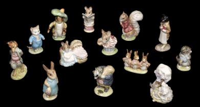 Beswick. Beatrix Potter figures, each with Beswick gold oval backstamp, issued 1955-1972