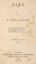 Haggard (H. Rider). Dawn, 3 volumes, 1st edition, London: Hurst and Blackett, 1884