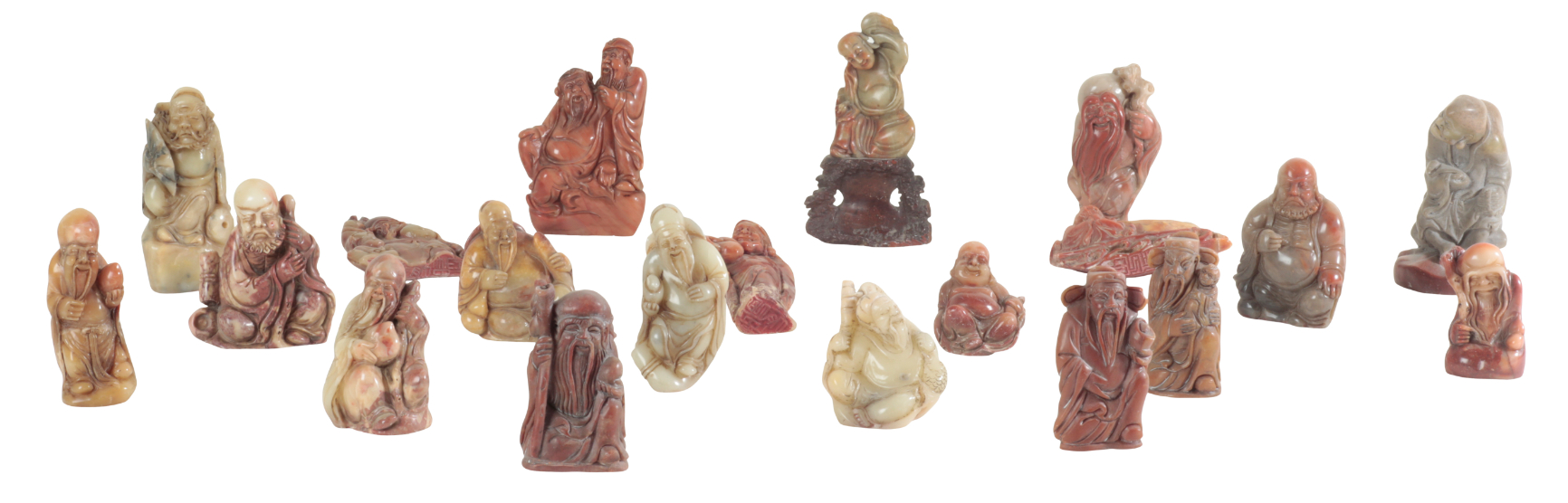 A LARGE COLLECTION OF CHINESE SOAPSTONE CARVINGS