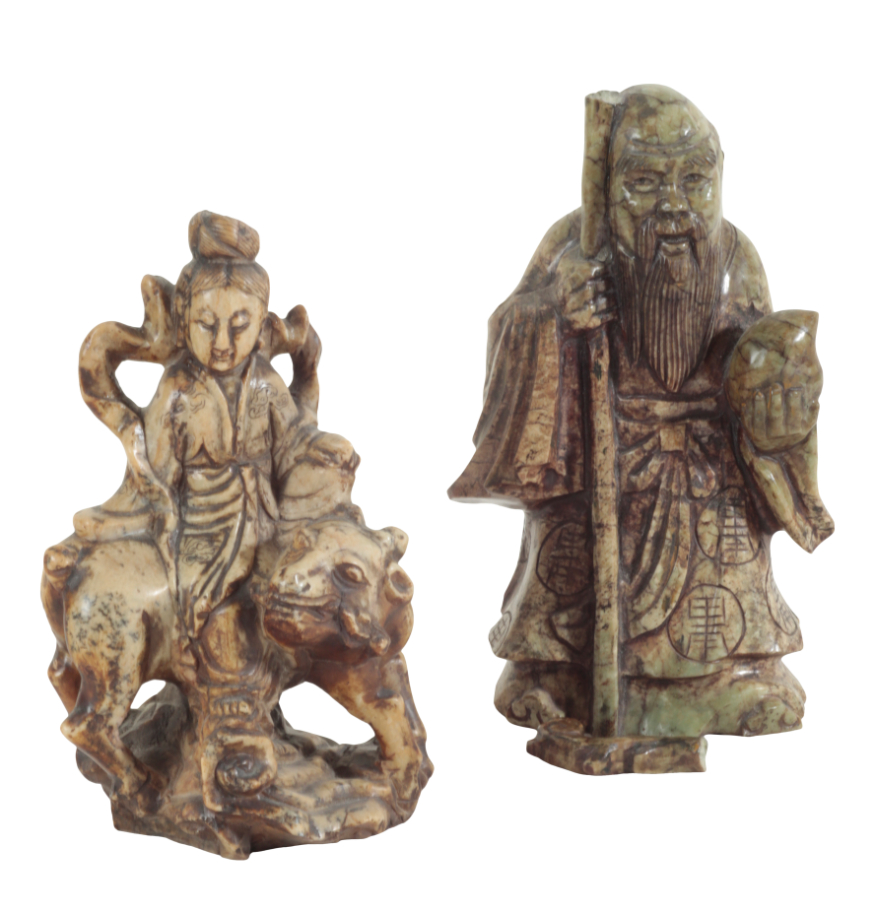 A GROUP OF SIX CHINESE SOAPSTONE FIGURES - Image 4 of 4