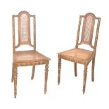 A PAIR OF GILTWOOD HALL CHAIRS