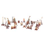 A MINIATURE SET OF CHINESE HARDSTONE INSTRUMENTS